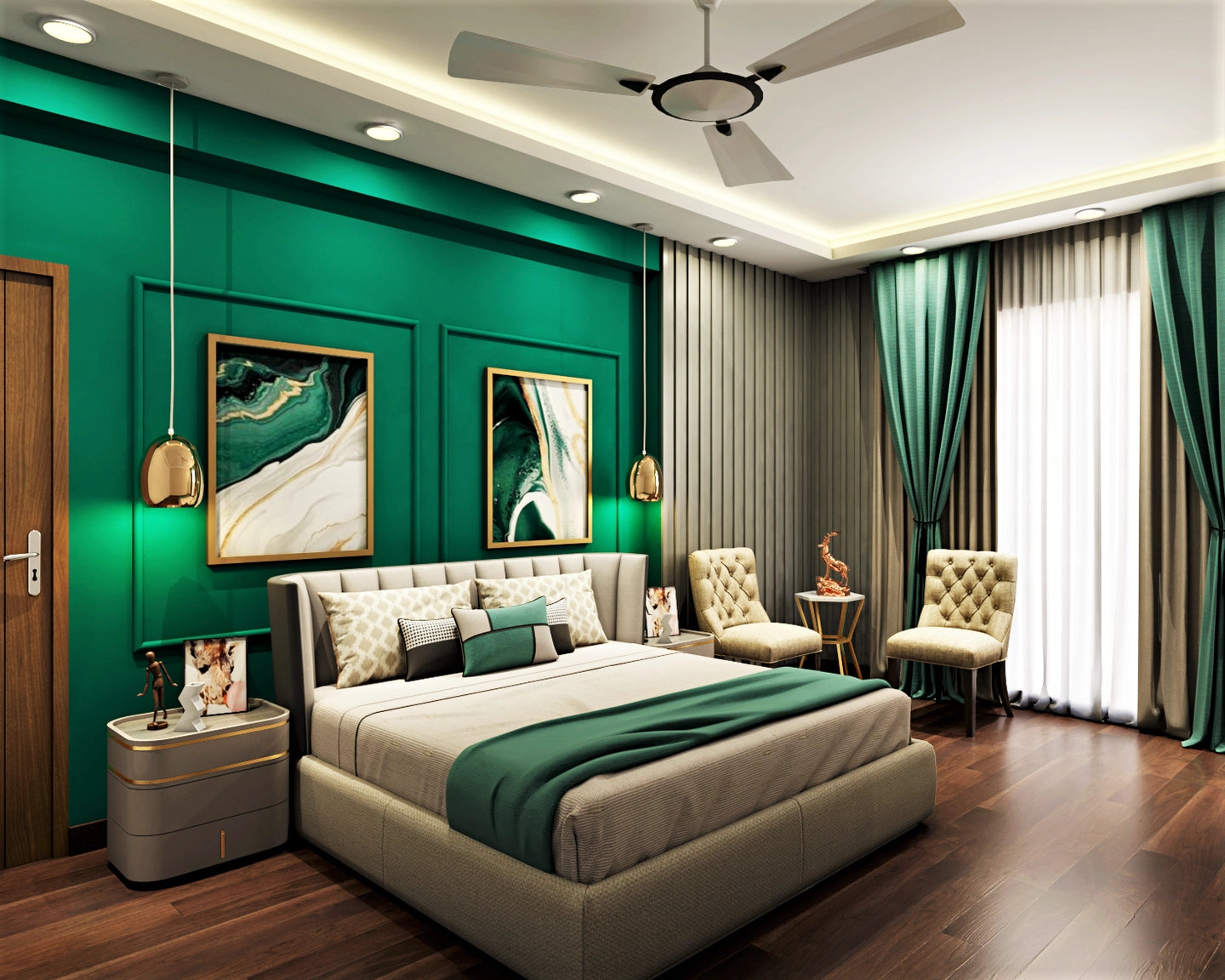 Classic Style Spacious Convenient Master Bedroom