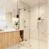 Premium Marble Finished Modern Bathroom With Minimal Storage