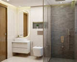 Compact Bathroom Design With Backlit Vanity Mirror