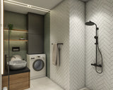 Compact Bathroom Design With Washing Machine