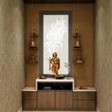 Modern Prayer Room Design with Storage Drawers