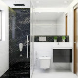 Contemporary Bathroom Design With Black Tiling