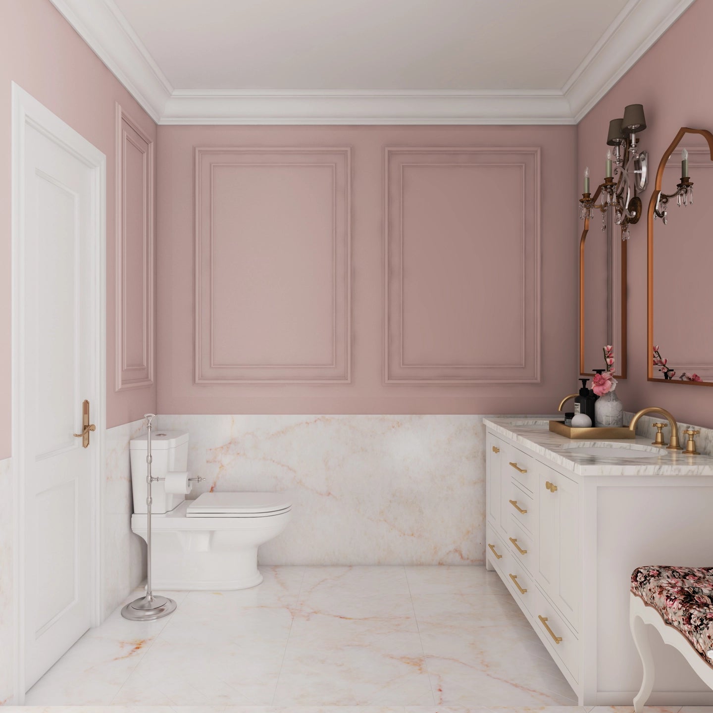 Spacious Princess Theme Bathroom in Soft Colours