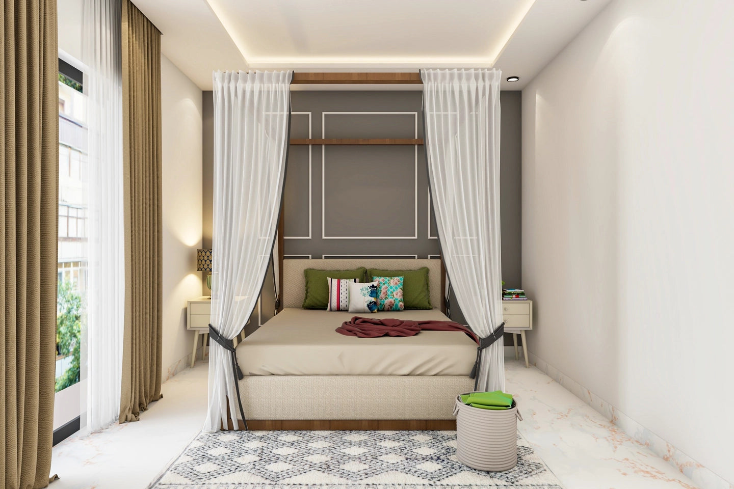 Compact Guest Room With Classic Interiors