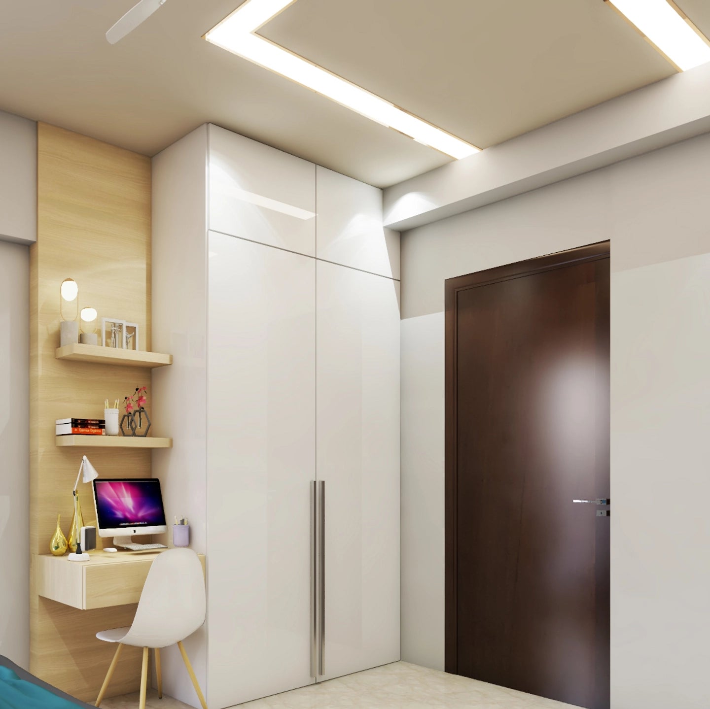 Compact Sized Modern Style Master Bedroom