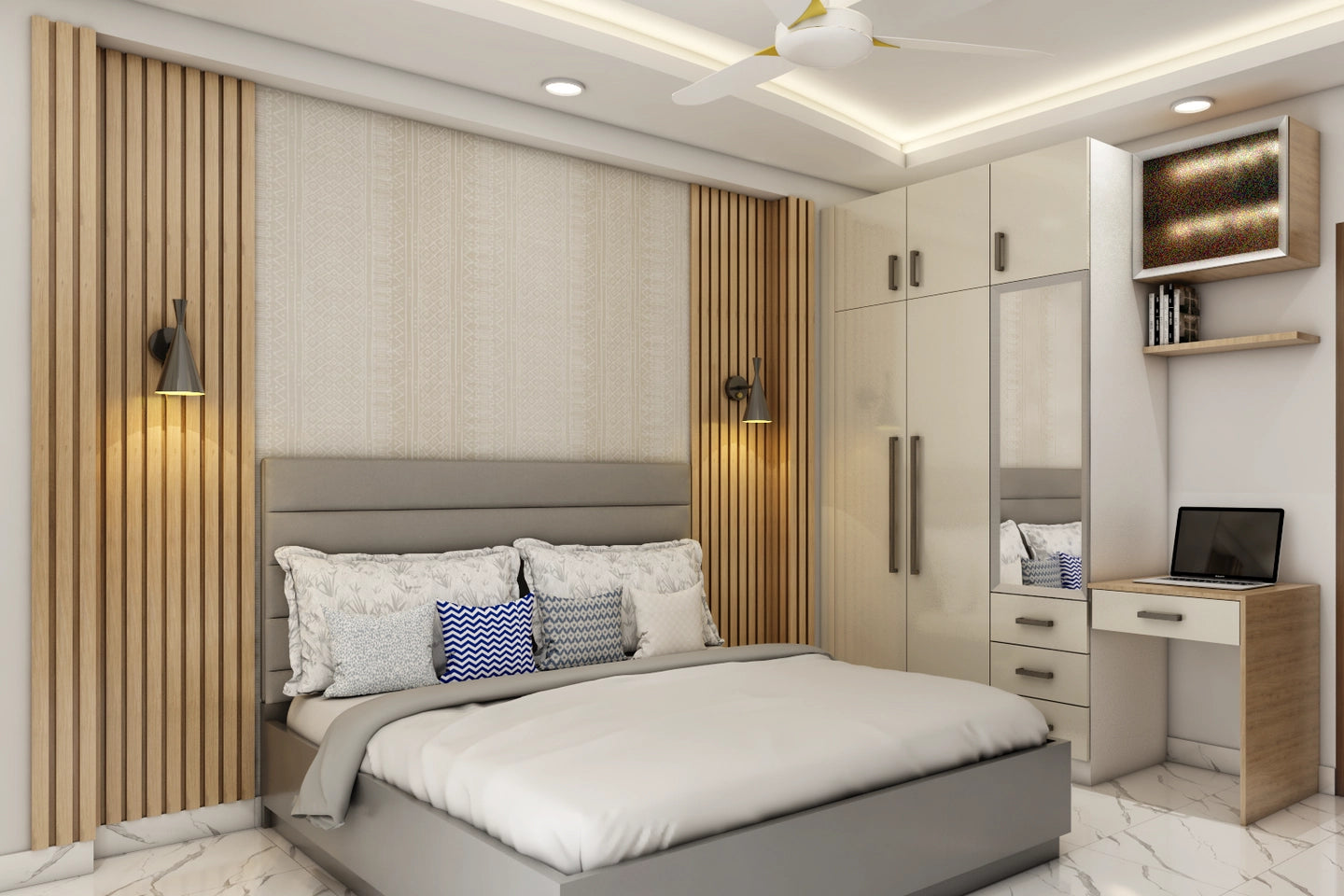 Compact Size Contemporary Style Master Bedroom