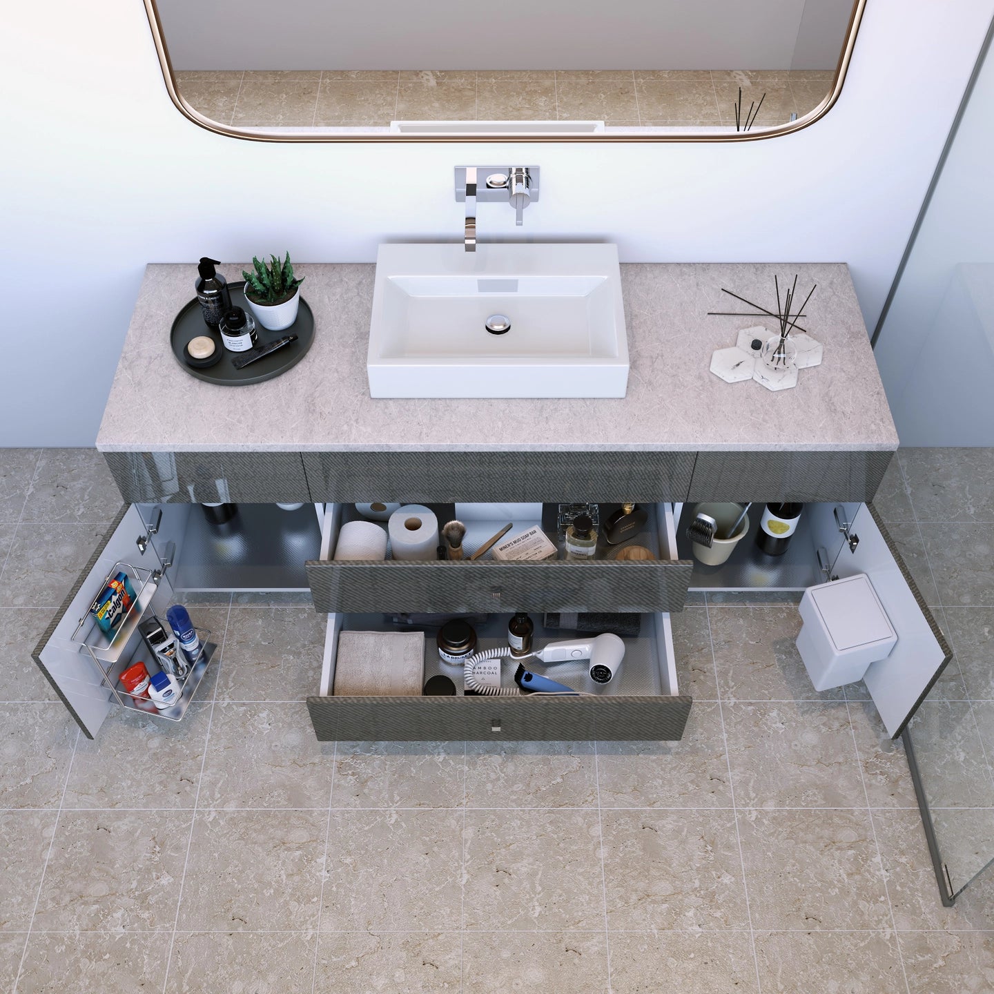 Spacious Bathroom With Maximum Storage