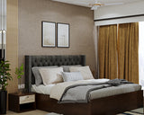 Contemporary Brown Master Bedroom Design With Compact Interiors