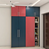 Compact Dual Toned Wardrobe Design With Open Hinges