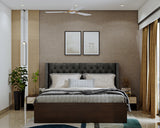 Contemporary Brown Master Bedroom Design With Compact Interiors