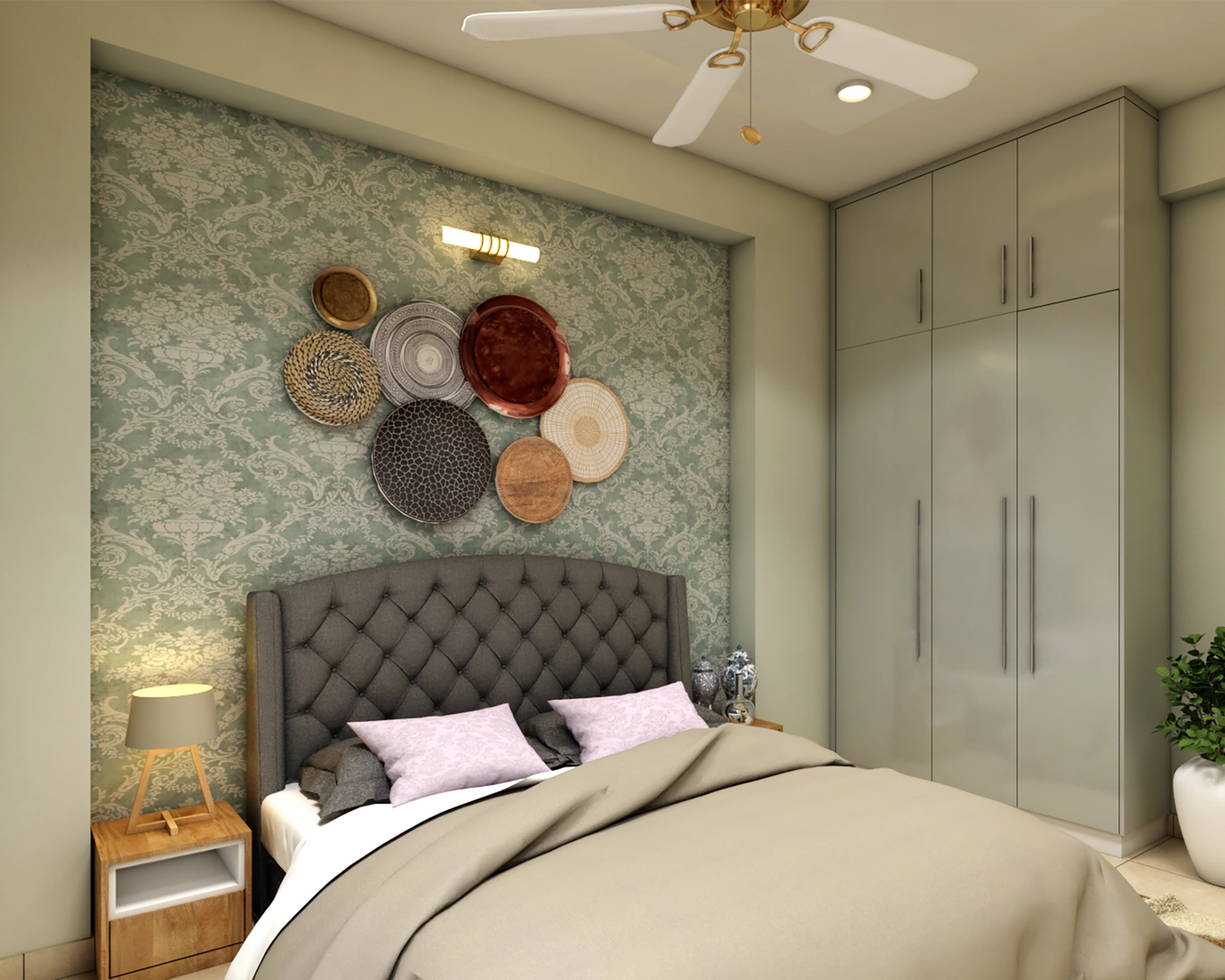 Compact Bedroom For Guest With Modern Interiors