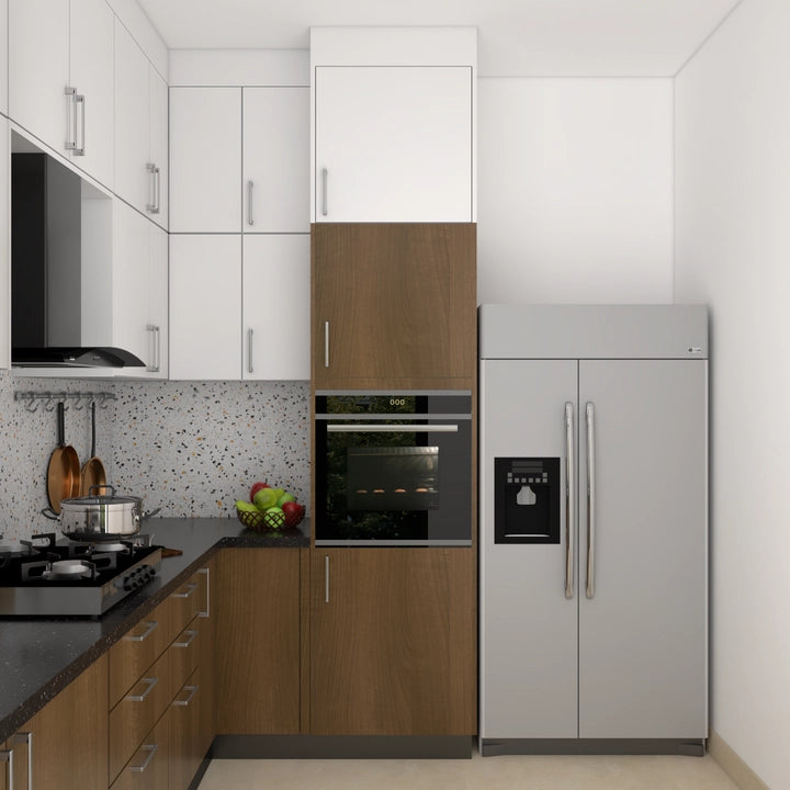 Compact Kitchen with Earthy Tones