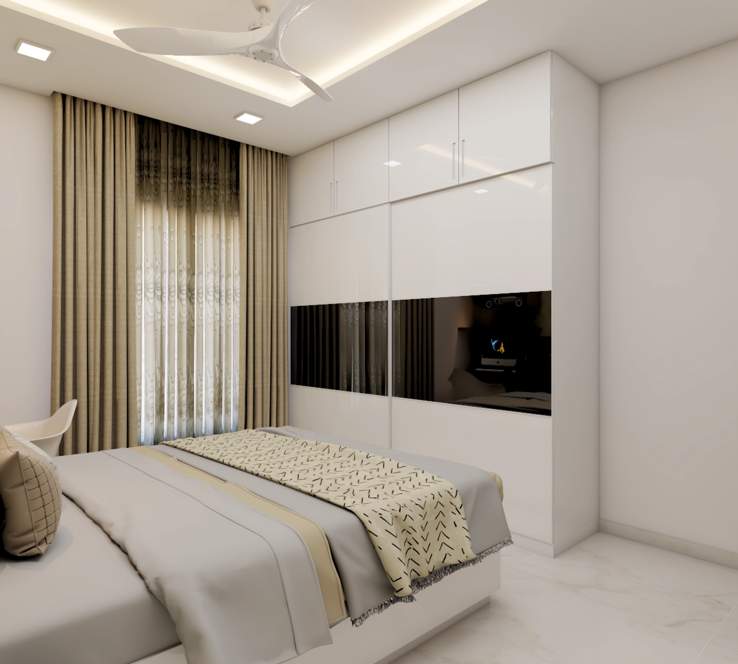 Compact Bedroom with Study Nook