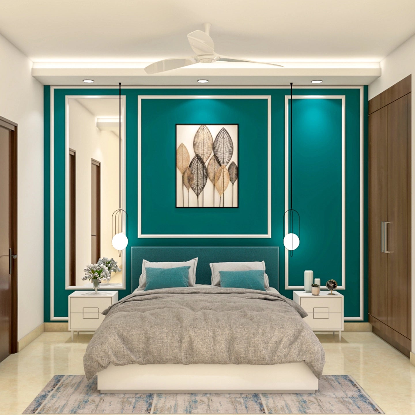 Classic Turquoise Guest Room Design Ideas