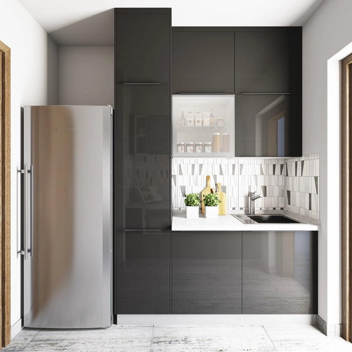 Black-White Parallel Kitchen