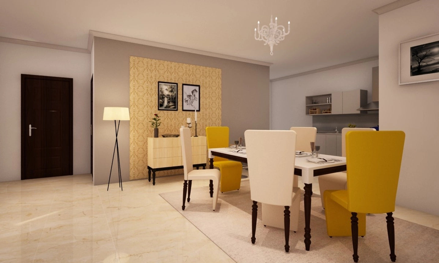 Contemporary Cluster Dining Room