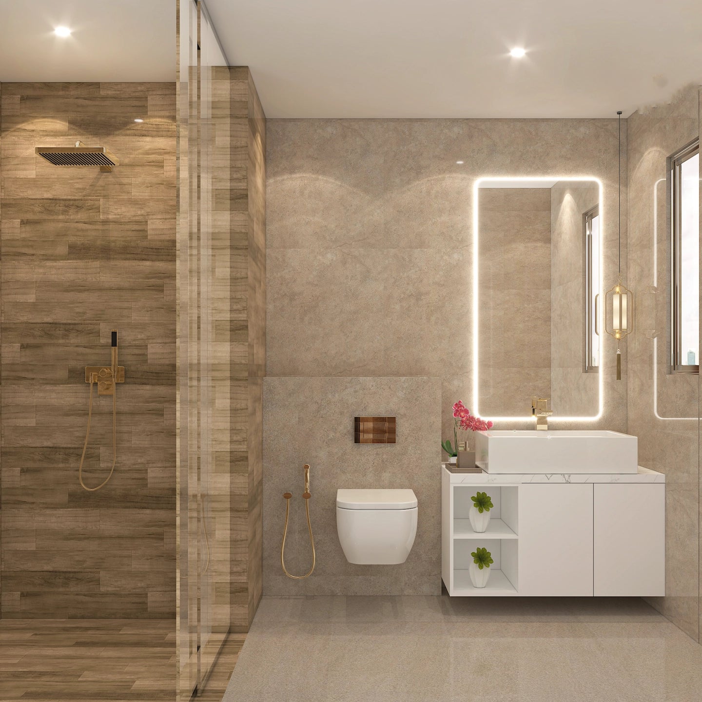Contemporary Bathroom Styled With Elegant Interiors