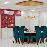 Contemporary Colourful Dining Room With Spacious Layout