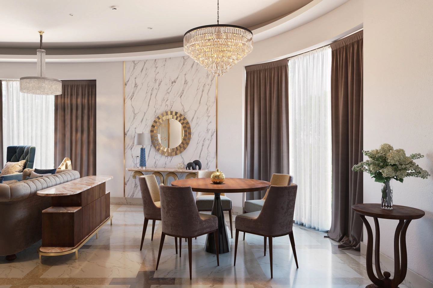 Classic Compact Dining Hall Design