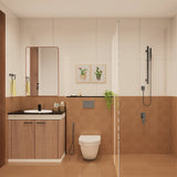 Contemporary Bathroom Design With Brown Tiles