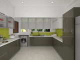 Beige U-Shaped Kitchen