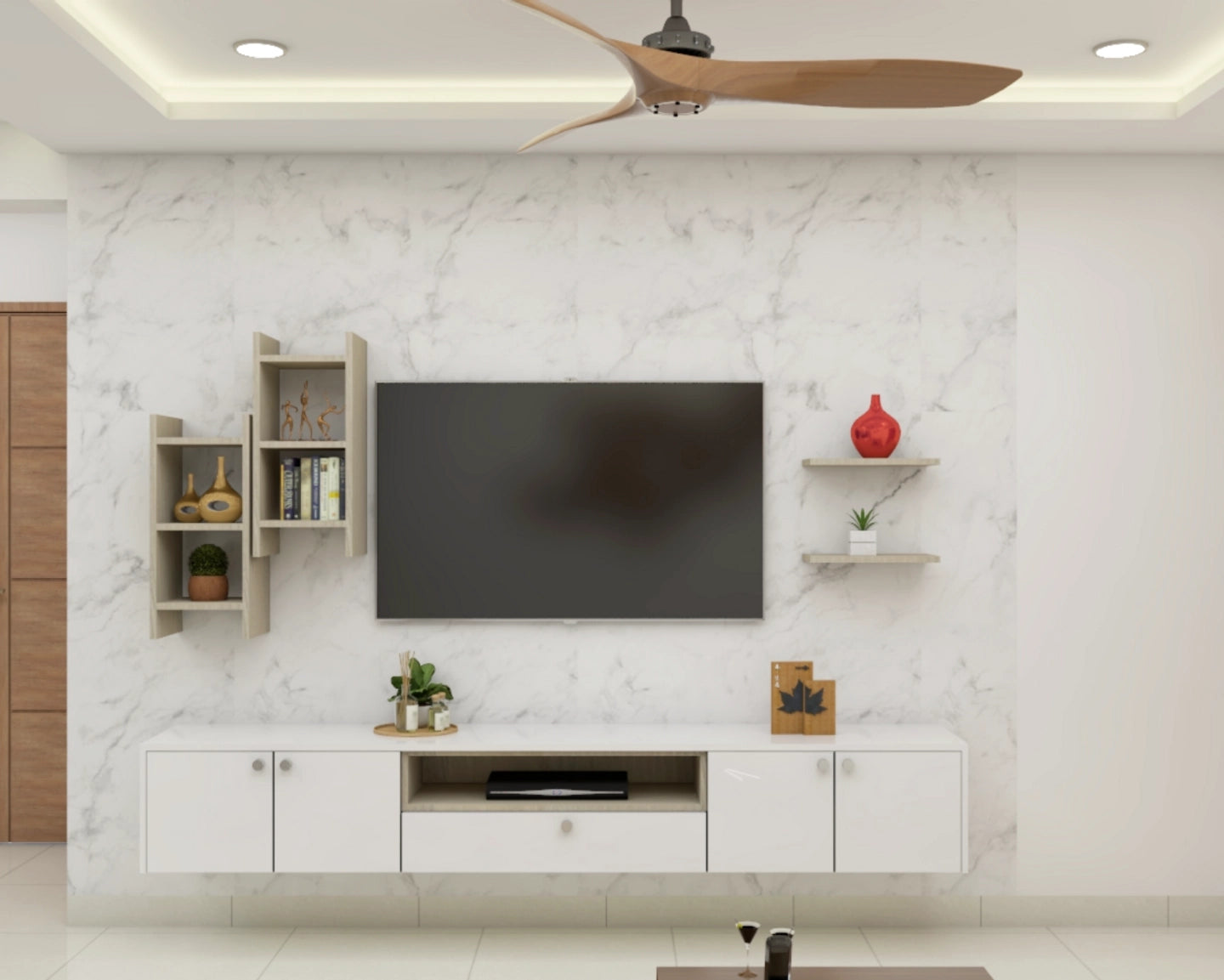 Contemporary Compact Living Room Design With Vibrant Interiors