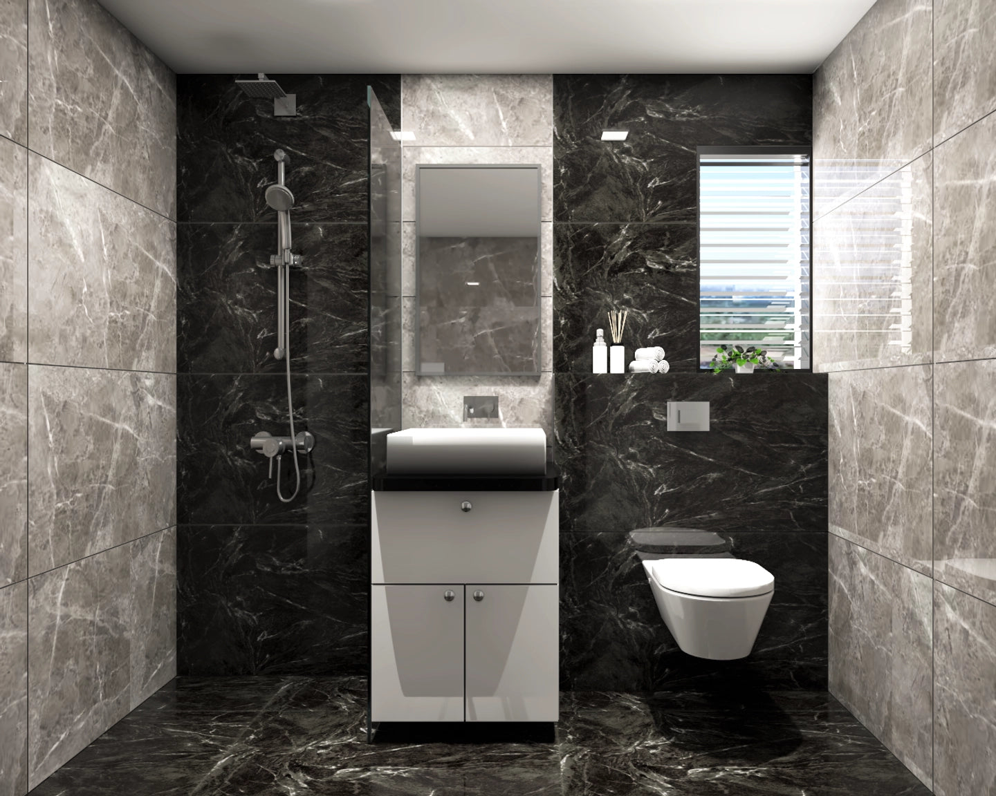 Black and White Bathrooms
