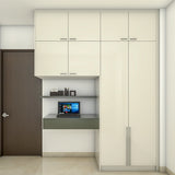 Contemporary Compact White Wardrobe Design With Glossy Finish