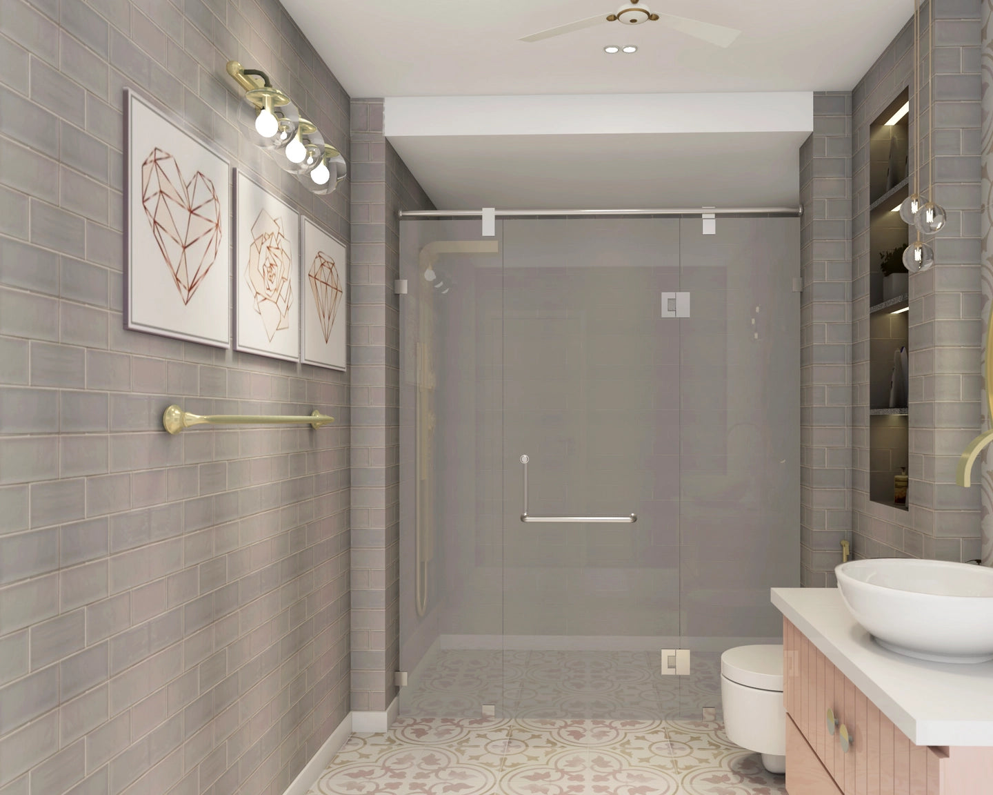 Beautiful Bathroom Design With Separate Shower Area