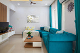 Blue Toned Modern Theme Spacious Living Room