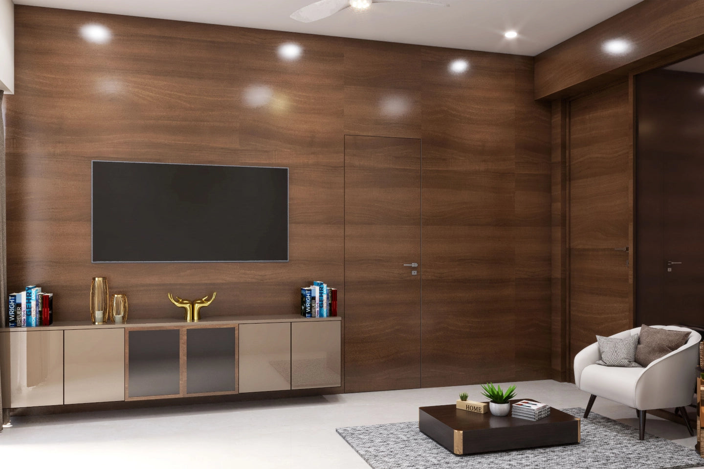 Compact Size Minimal Glam Living Room