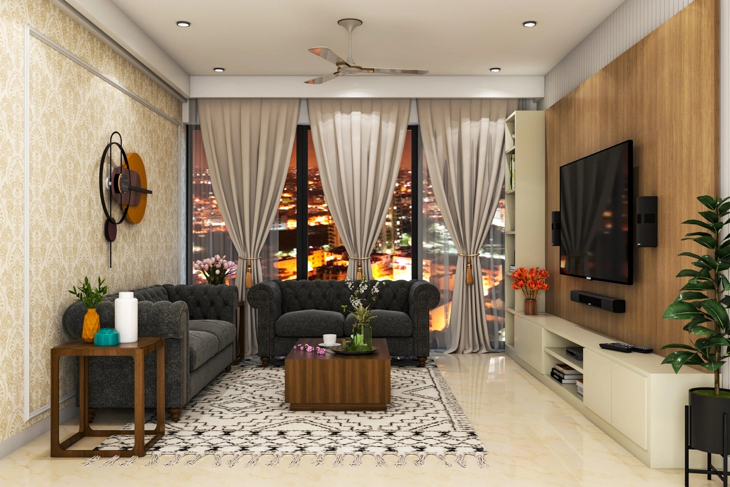 Classic Themed Spacious Living Room
