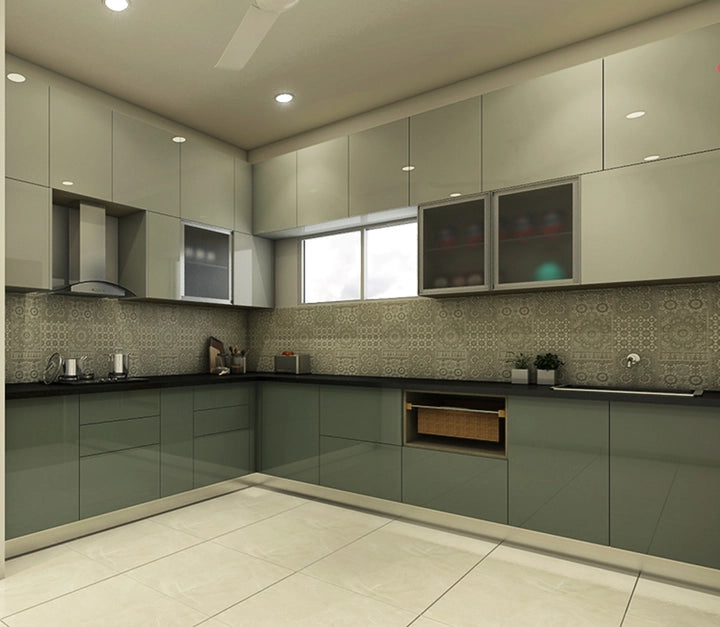 Classy Blue Contemporary Kitchen