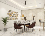 Contemporary 6-Seater Dining Room Design With Golden Accents