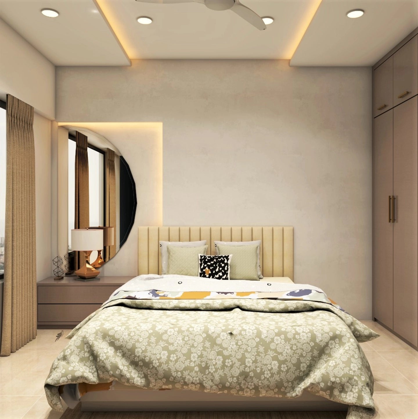 Compact Guest Room with Yellow Tones