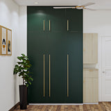 Compact Guest Room with Green Wardrobe