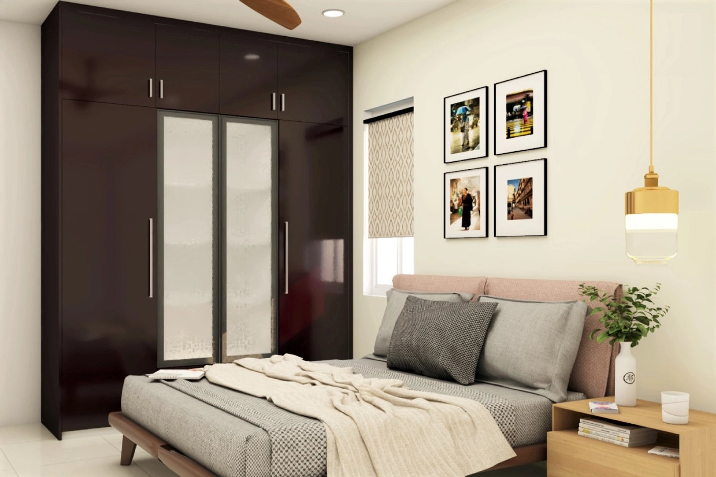Beige Toned Modern Guest Bedroom Design