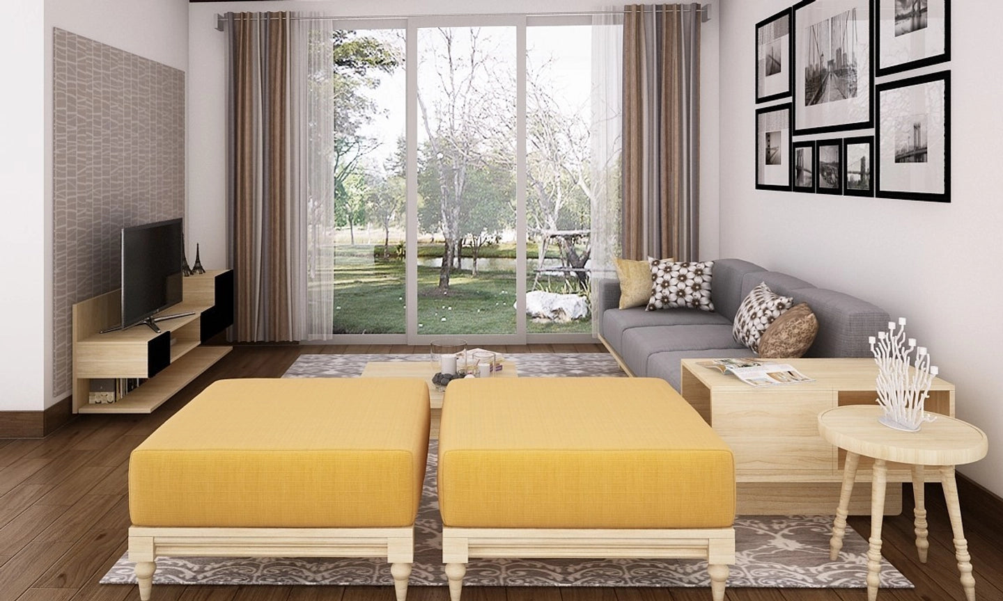 Contemporary Purple Living Room