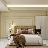 Beige Themed Contemporary Styled Guest Bedroom