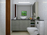 Small Contemporary Bathroom With Maximum Storage