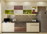Red-Cream Parallel Modular Kitchen