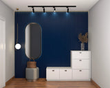 Contemporary Foyer Design With Dark Blue Theme
