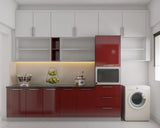 Red-White Modular Kitchen