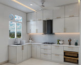 White L-Shaped Kitchen