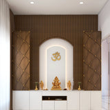 Classic Spacious Prayer Room Design Idea with Embossed Panelling