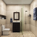 Small Contemporary Bathroom With Inbuilt Wall Niches