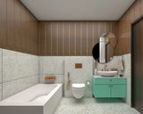 Modern Spacious Bathroom Design With Unique Interior Design