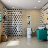 Spacious Classic Bathroom With Angular Shower Partitioning