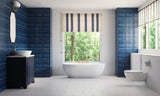 Luxury Modern Bathroom With Royal Blue Wall Tiles