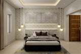 Modern Spacious Master Bedroom Design With White Interiors